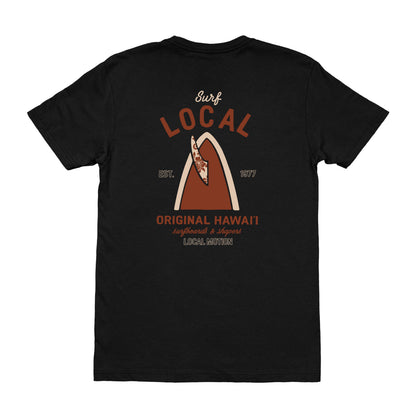 SURFERS SHAPERS TEE in Black - back view