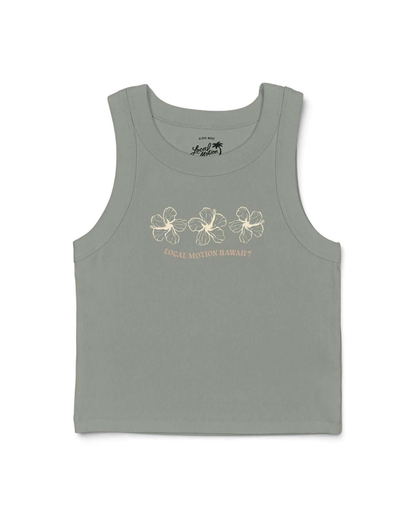 TRIOS RIB CROP TANK in Eucalyptus