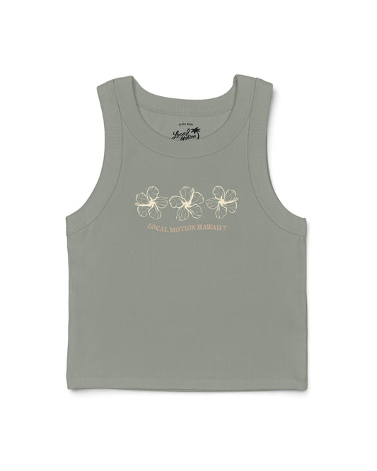 TRIOS RIB CROP TANK in Eucalyptus