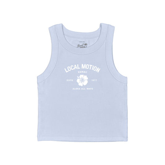 VINTAGE HIBISCUS RIB CROP TANK