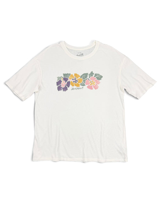 WATERCOLOR HIBISCUS OVERSIZED TEE