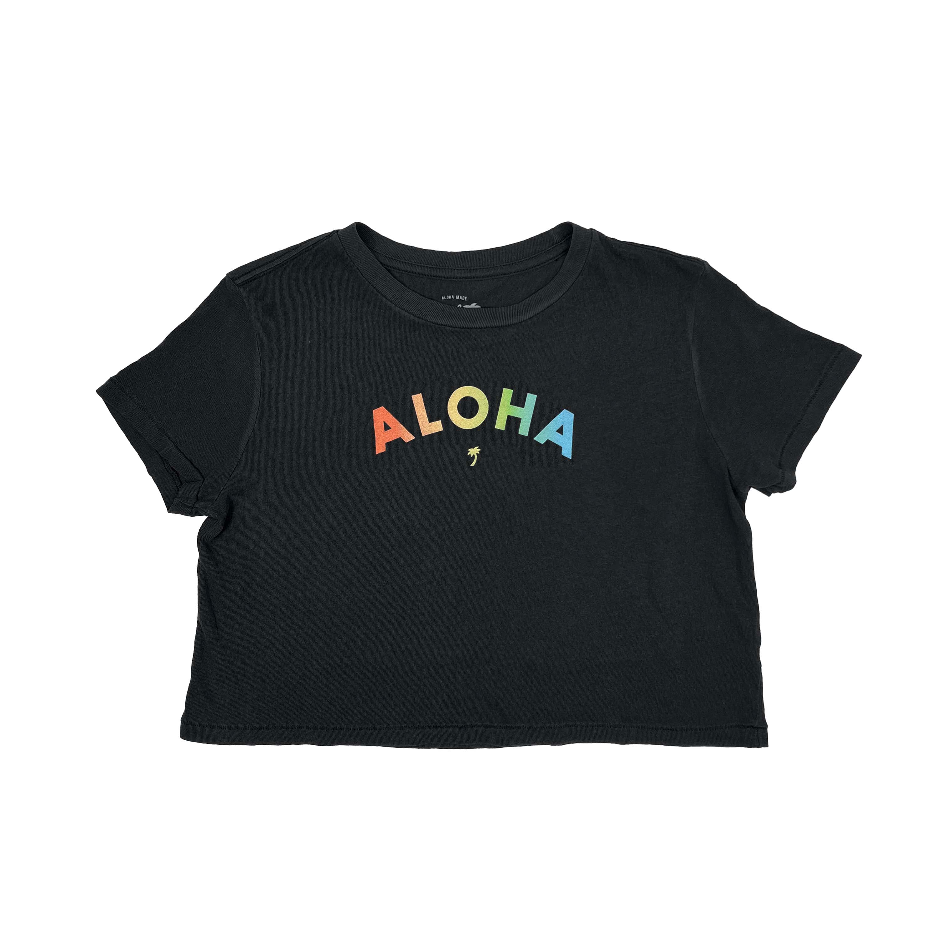 ALOHA MAHALO CROP TEE