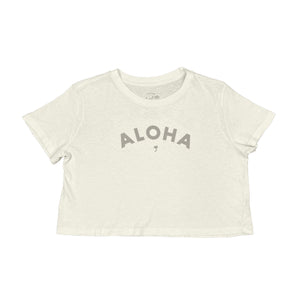 ALOHA MAHALO CROP TEE
